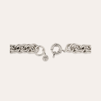 Collier Maille rond entrecroisé argenté