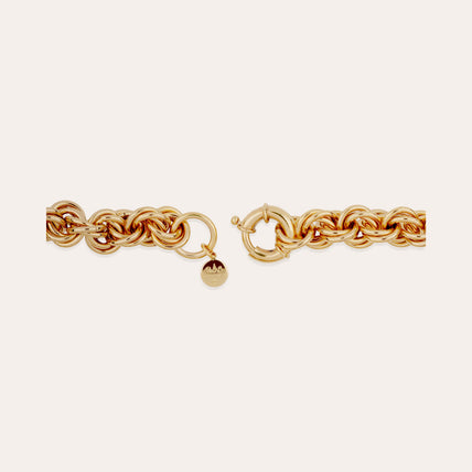 Collier Maille rond entrecroisé grand modèle doré