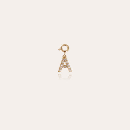 Charms pendentif lettre A strass doré