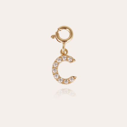 Charms pendentif lettre C strass doré