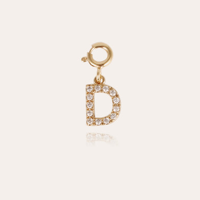 Charms pendentif lettre D strass doré