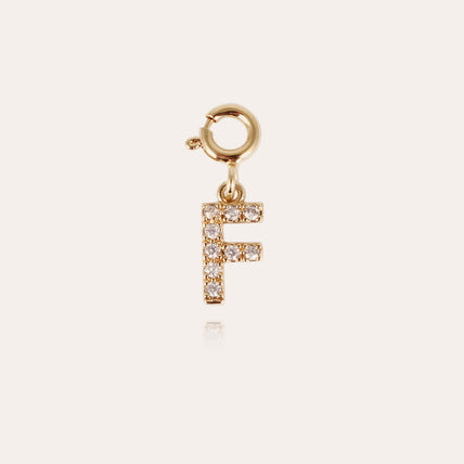 Charms pendentif lettre F strass doré