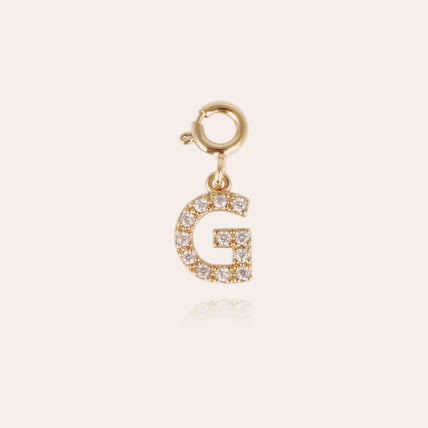 Charms pendentif lettre G strass doré