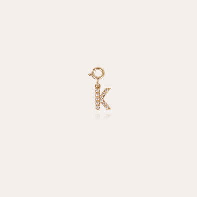 Charms pendentif lettre K strass doré