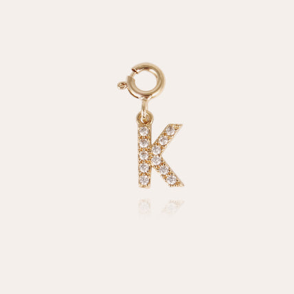 Charms pendentif lettre K strass doré