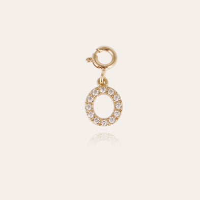 Charms pendentif lettre O strass doré