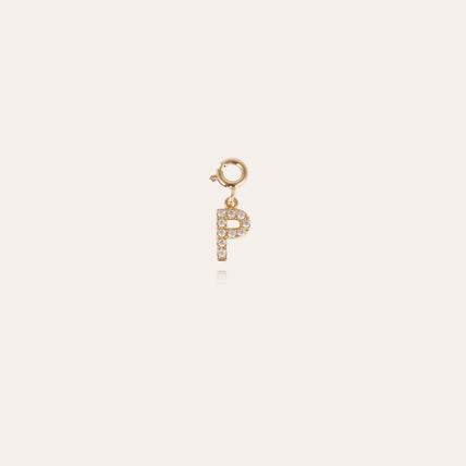 Charms pendentif lettre P strass doré