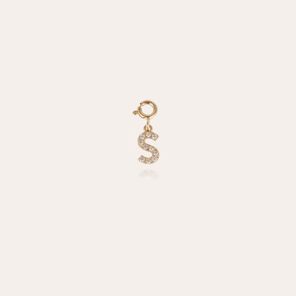 Charms pendentif lettre S strass doré