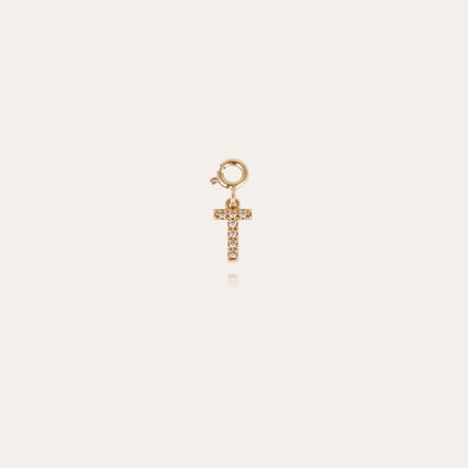 Charms pendentif lettre T strass doré