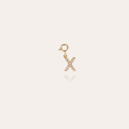Charms pendentif lettre X strass doré