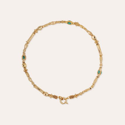 Collier Kali cabochons doré - Turquoise