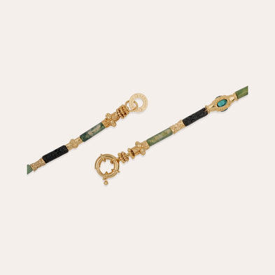 Collier Kali doré - Vessonite & Fluorine