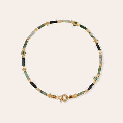 Collier Kali doré - Vessonite & Fluorine
