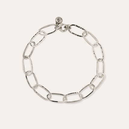 Collier Maille Ovale grand modèle argenté