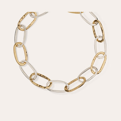 Collier Maille Ovale grand modèle bicolore