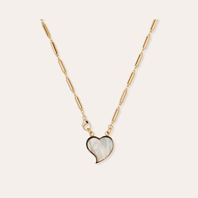 Collier Mirage Coeur petit modèle doré - Nacre blanche