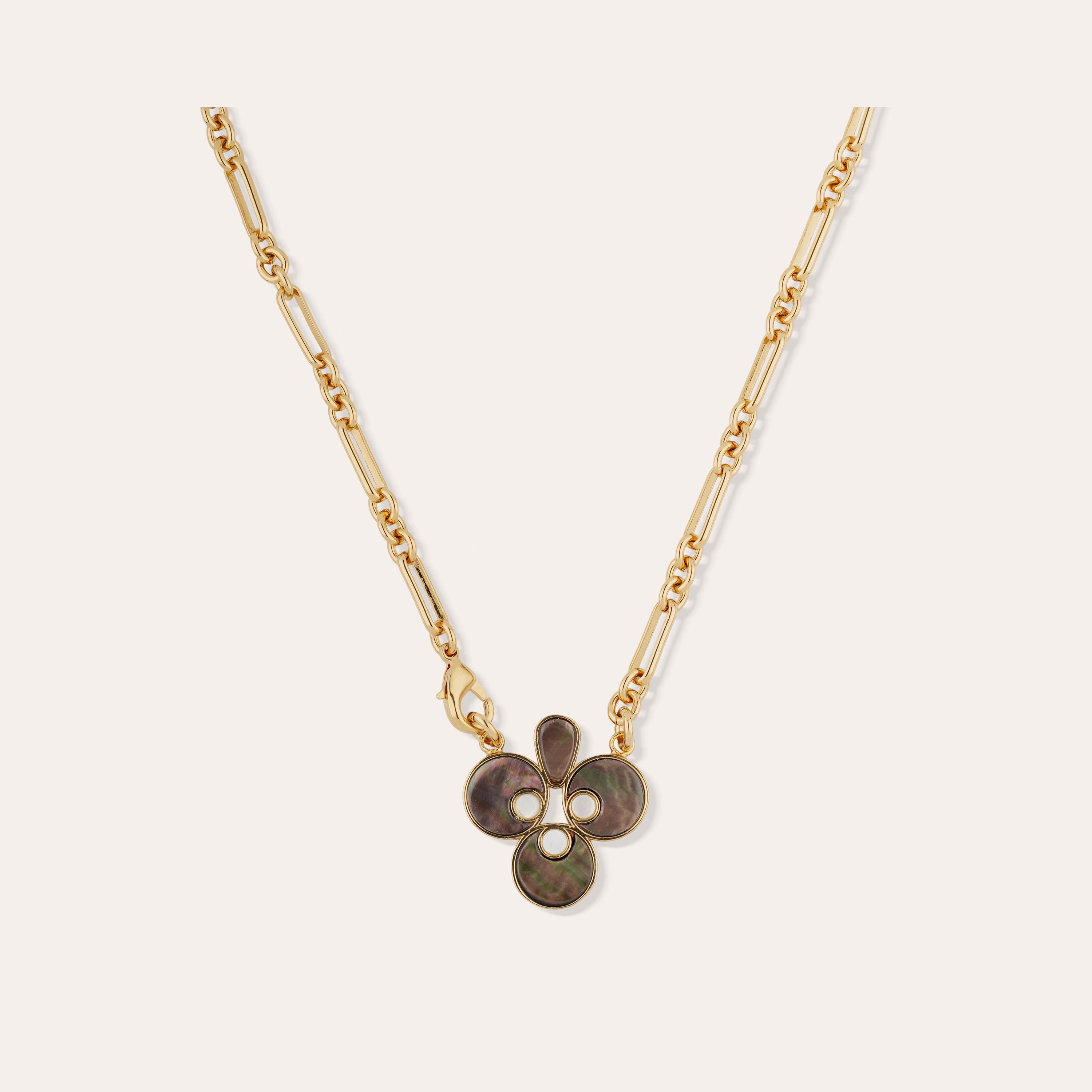 Mirage Gold Clover Necklace - Gray Mother-of-Pearl – Gas Bijoux