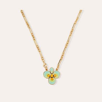 Collier Trèfle émail doré