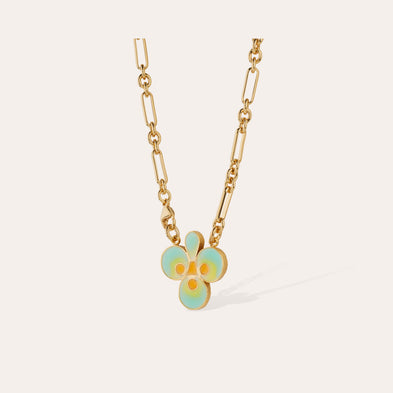 Collier Trèfle émail doré