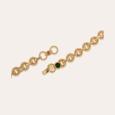 Collier Mistral doré - Malachite, Amazonite & Améthyste