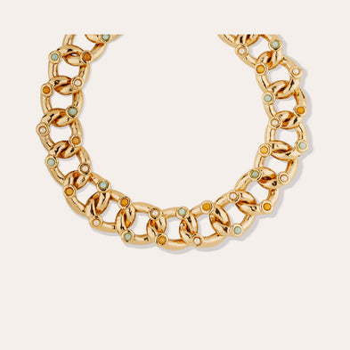 Collier Mitsi petit modèle doré - Amazonite