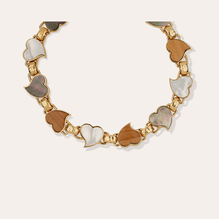Collier Mirage Coeur Multi - Bois & Nacre