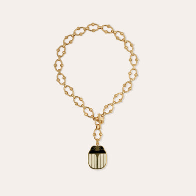 Mirage Scarab Enamel Charm Pendant Large Gold