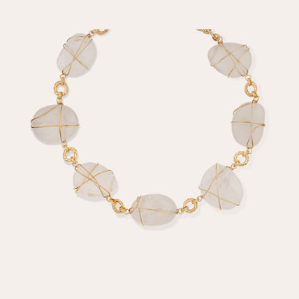 Collar Rainbow Multi Large size , dorado - Cristal de roca