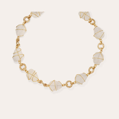 Collier Rainbow multi doré - Cristal de roche
