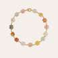Rainbow Square Multi Necklace small size gold-plated - Carnelian, Amazonite & Rock Crystal