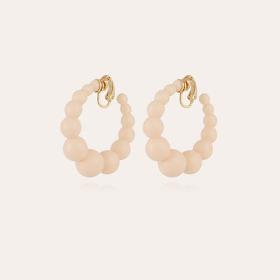 Andy Small Gold-Tone Acetate Hoop Earrings - Ivory