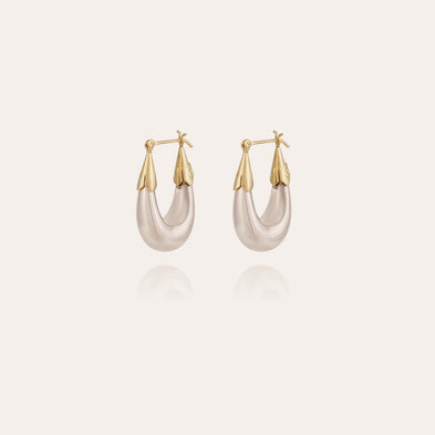Écume small model two-tone silver-plated earrings