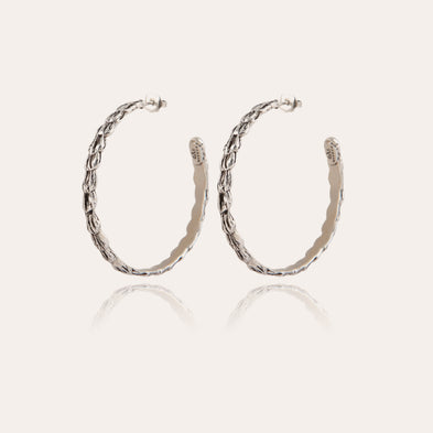 Boucles d'oreilles créoles Liane argentées