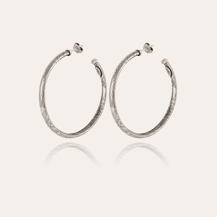 Maori small hoop earrings in silver