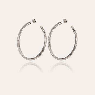 Maori small hoop earrings in silver