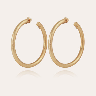 Boucles d'oreilles créoles Maoro grand modèle dorées