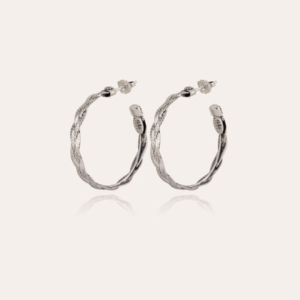 Silver Tresse small hoop earrings