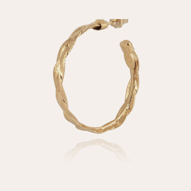 Boucles d'oreilles créoles Tresse petit modèle dorées