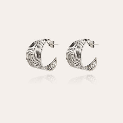 Silver Wave hoop earrings