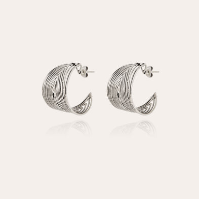 Boucles d'oreilles créoles Wave argentées