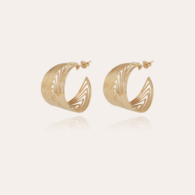 Gold Wave hoop earrings