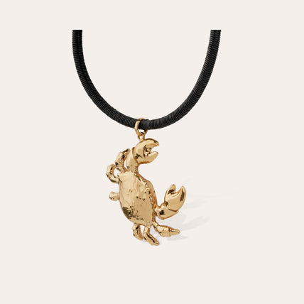 Collar Sari Krabe dorado - Cuero
