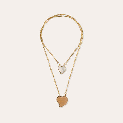 Collier Scapulaire Mirage doré - Bois & Nacre Blanche