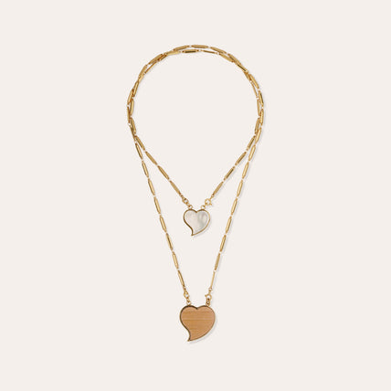 Collier Scapulaire Mirage doré - Bois & Nacre Blanche