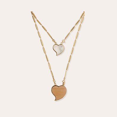 Collier Scapulaire Mirage doré - Bois & Nacre Blanche