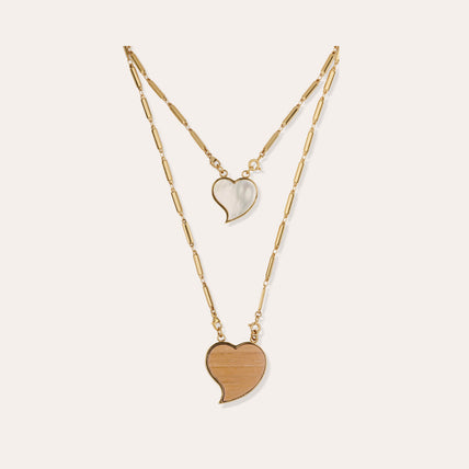 Collier Scapulaire Mirage doré - Bois & Nacre Blanche