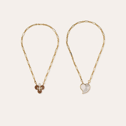 Collier Scapulaire Mirage doré - Bois & Nacre Blanche
