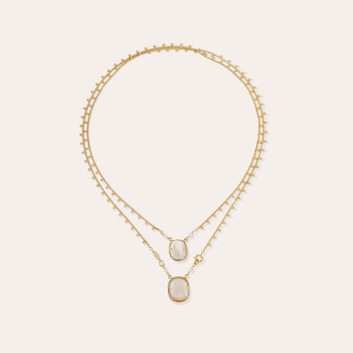 Scapular Necklace Ovo Gold - White Mother-of-Pearl