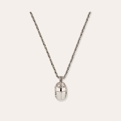 silver-plated Scarab Necklace