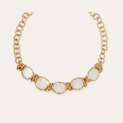 Collier Sirena doré - Cristal
